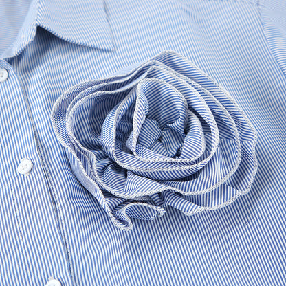 Chemise cintrée à carreaux – Détail Fleur coupe élégante