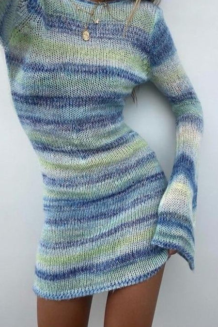 Robe courte en maille épaisse à manches longues "Julia"