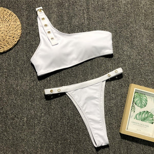 "Ninon" asymmetric two-piece swimsuit